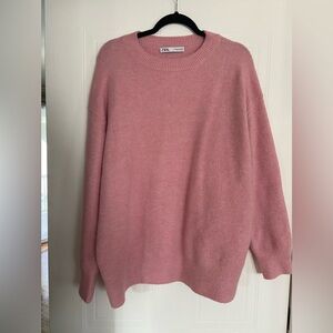 Zara Soft Pink Crew Neck Sweater